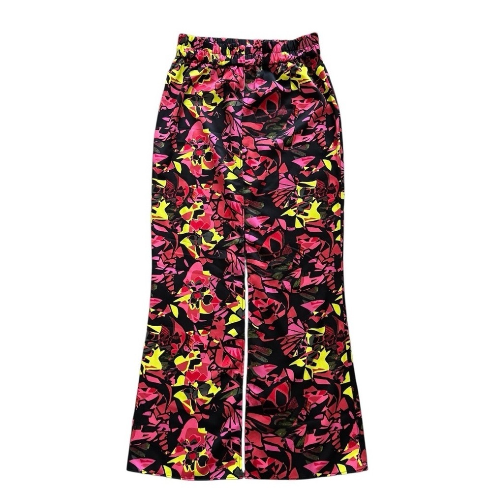 Open Edit Satin Floral Midi Skirt Black Pink Yellow XS - Picture 7 of 11